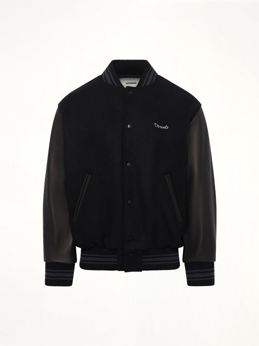 VOWELS Varsity Jacket (Black)
