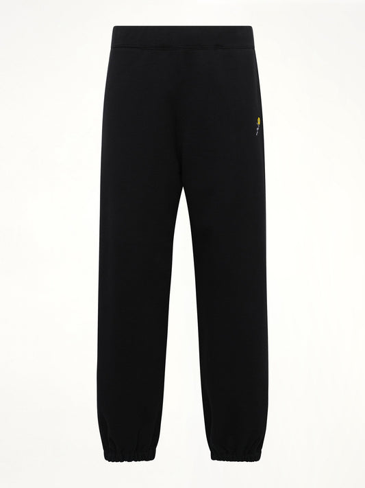 VOWELS Floral Embroidered Sweatpant (Black)