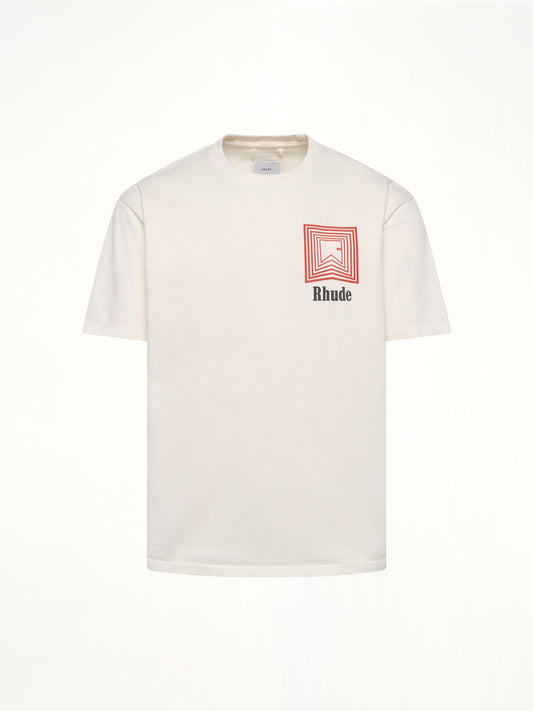 RHUDE Chevron Logo Repeat T-Shirt (Vintage White)