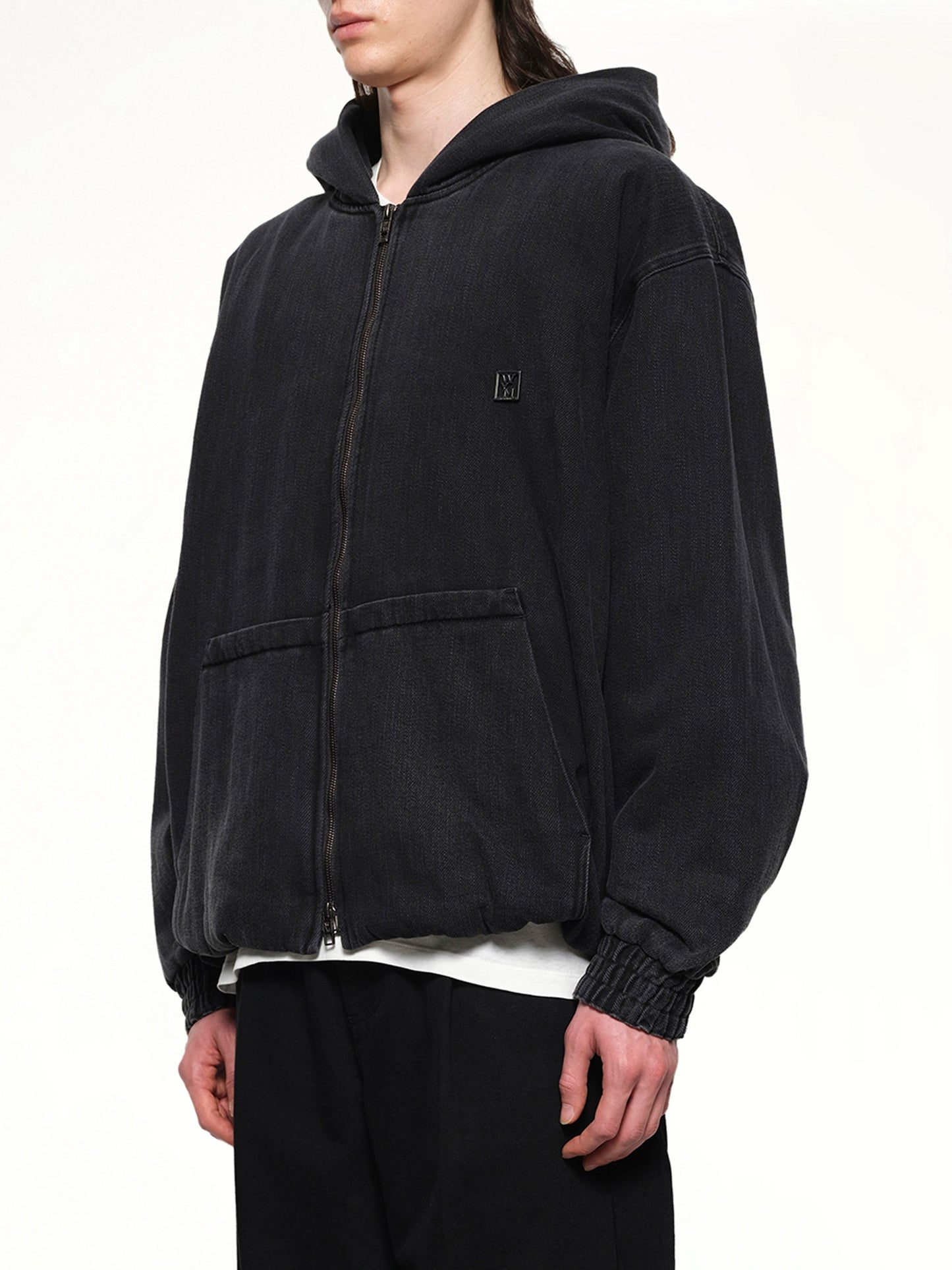 WOOYOUNGMI Dyed Denim Hoodie (Black)