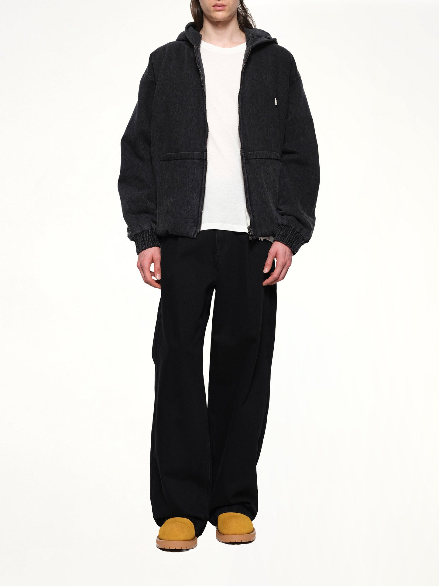 WOOYOUNGMI Dyed Denim Hoodie (Black)