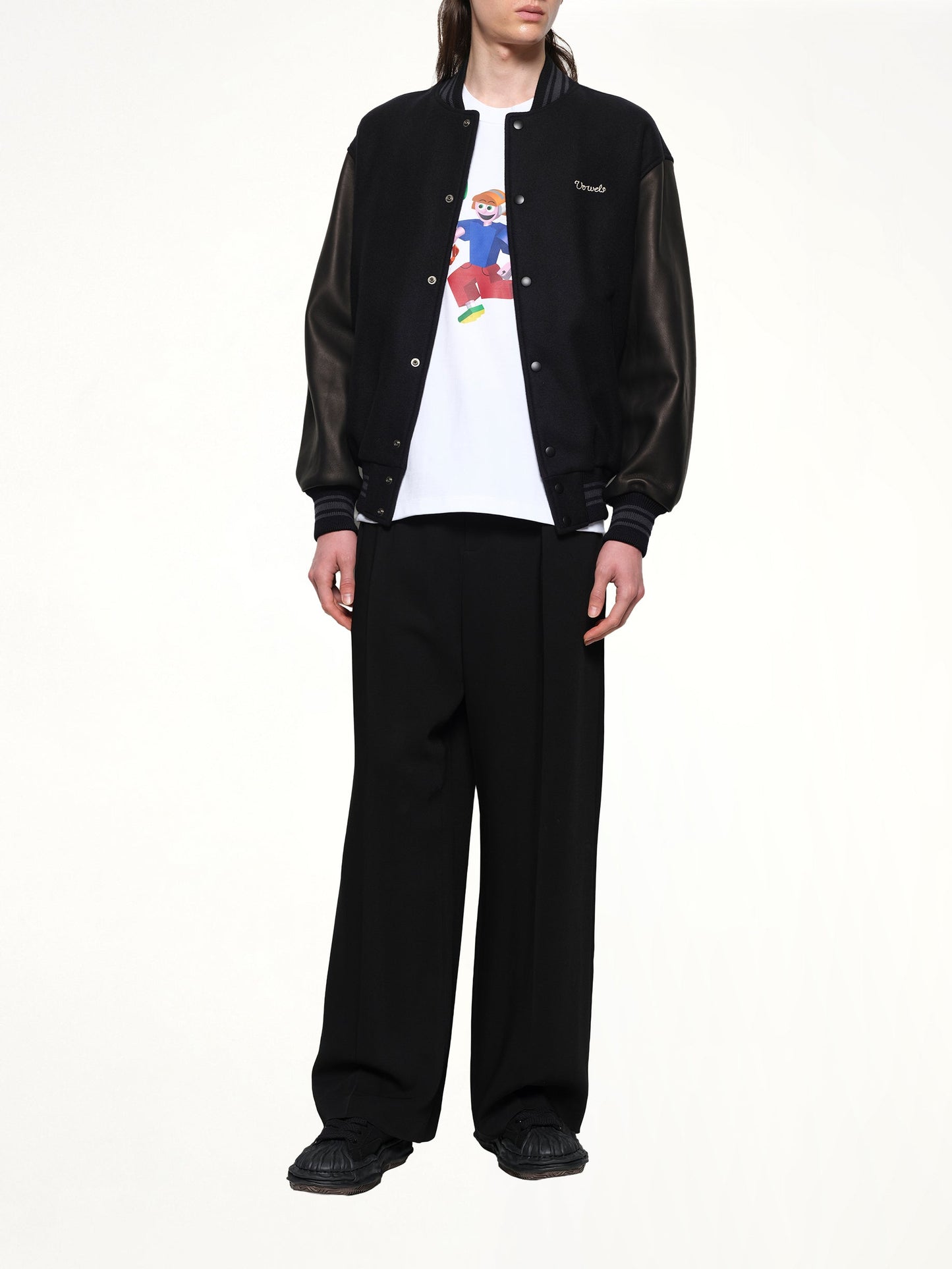 VOWELS Varsity Jacket (Black)