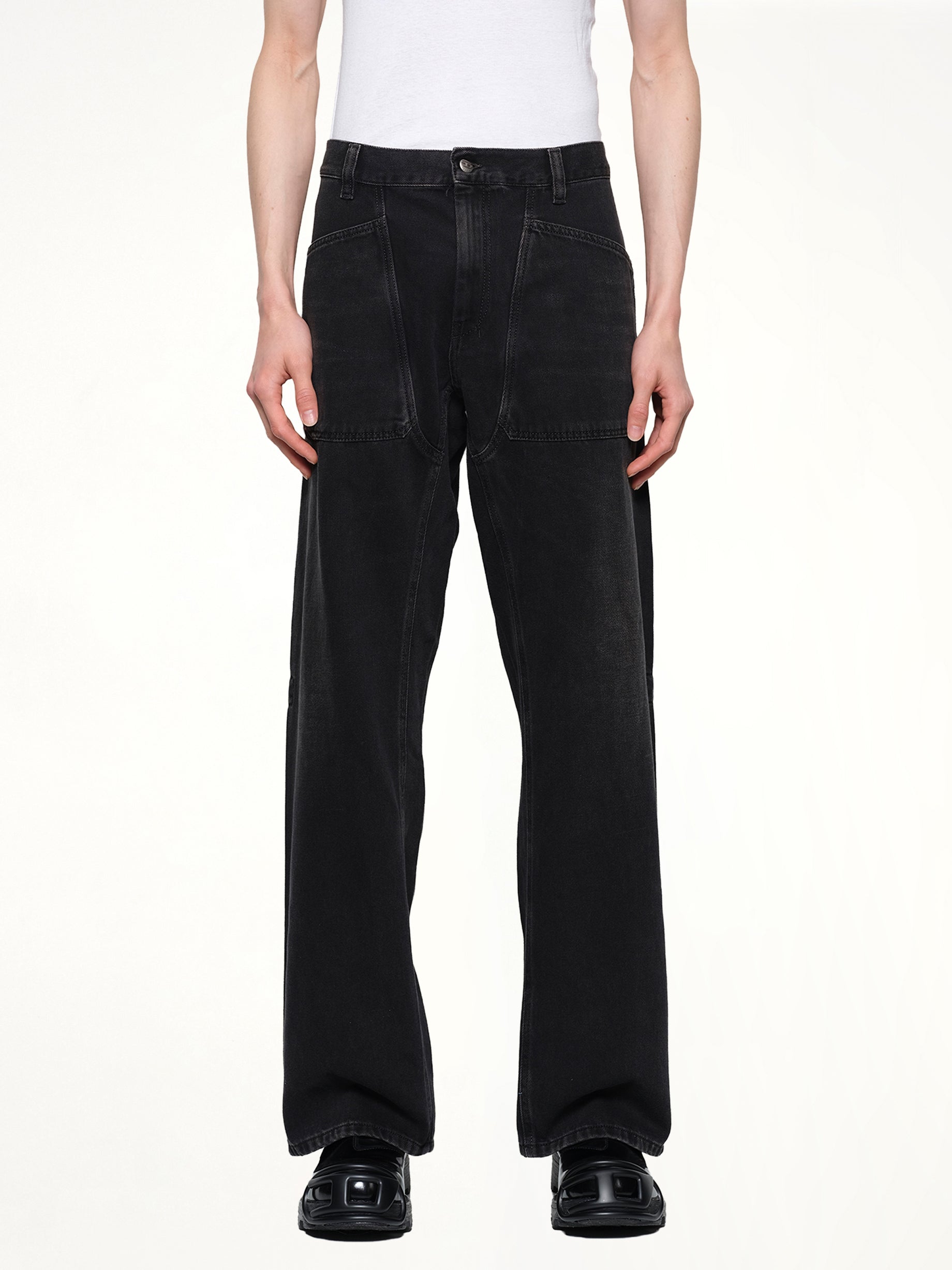 Image of Jeans. Productname: DIESEL D-ZETA Relaxed Jeans in Black/Dark Grey colour by brand - DIESEL