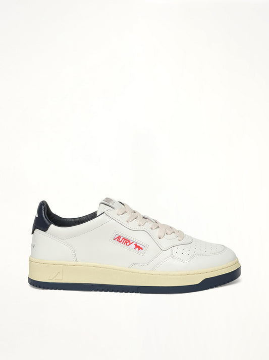 Image of Sneakers. Productname: Maison Kitsune Medalist Sneaker in White/Blue colour by brand - AUTRY