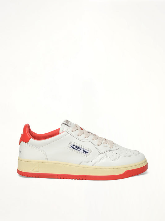 Image of Sneakers. Productname: Maison Kitsune Medalist Sneaker in White/Red colour by brand - AUTRY