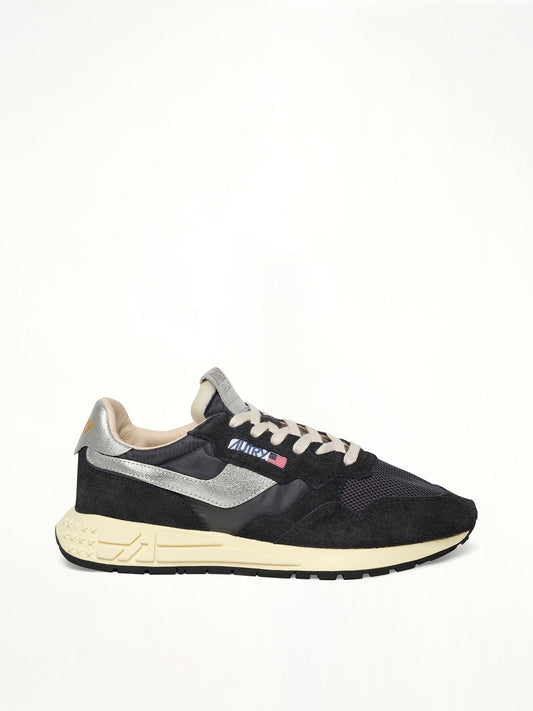 Image of Sneakers. Productname: AUTRY Reelwind Low Sneaker in BLACK/SILVER colour by brand - AUTRY