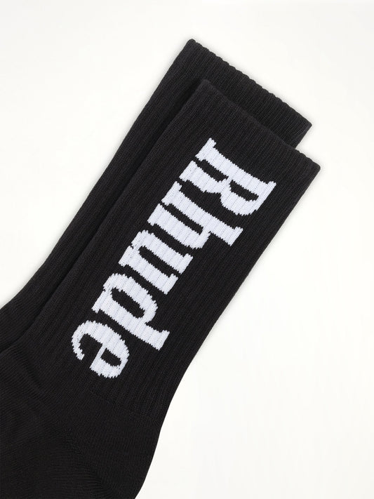 RHUDE Rhude Vertical Logo Sock (Black/White)