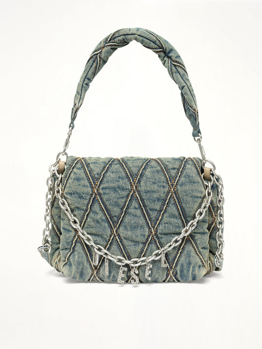 Image of Charms. Productname: DIESEL CHARM-D M Shoulder Bag in Dark Blue colour by brand - DIESEL