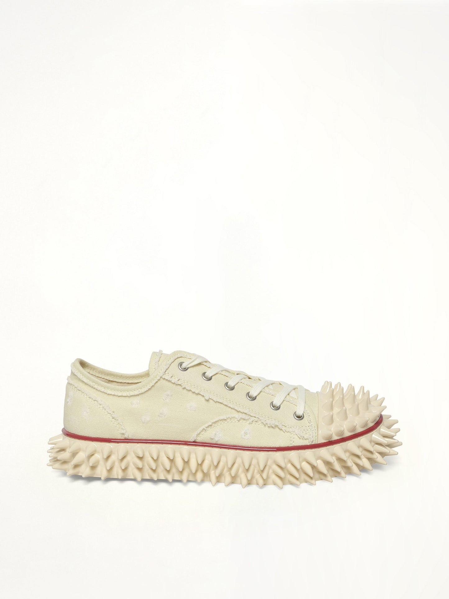 Image of Sneakers. Productname: DOUBLET Spiky Canvas Sneaker in IVORY colour by brand - DOUBLET