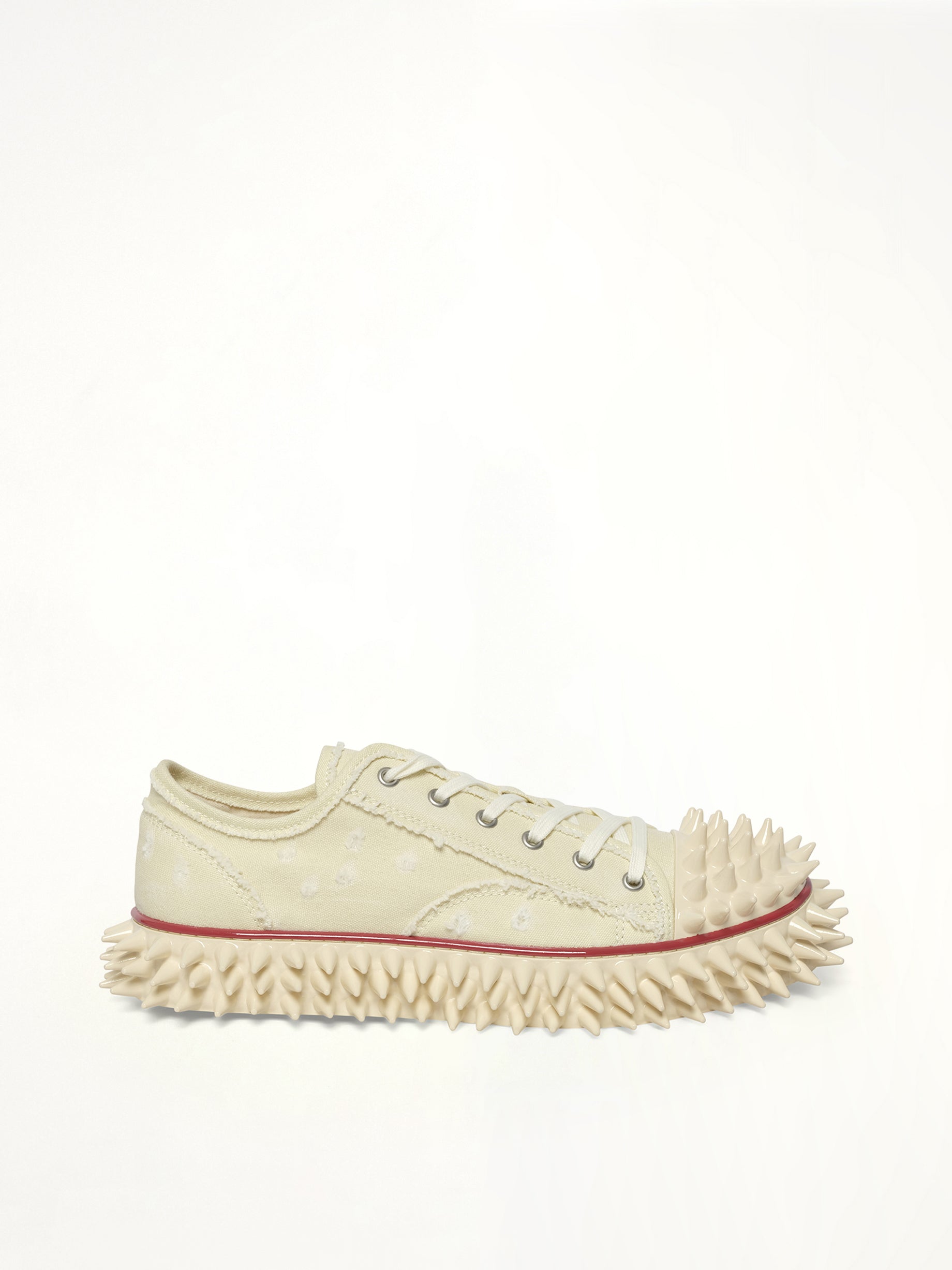 Image of Sneakers. Productname: DOUBLET Spiky Canvas Sneaker in IVORY colour by brand - DOUBLET