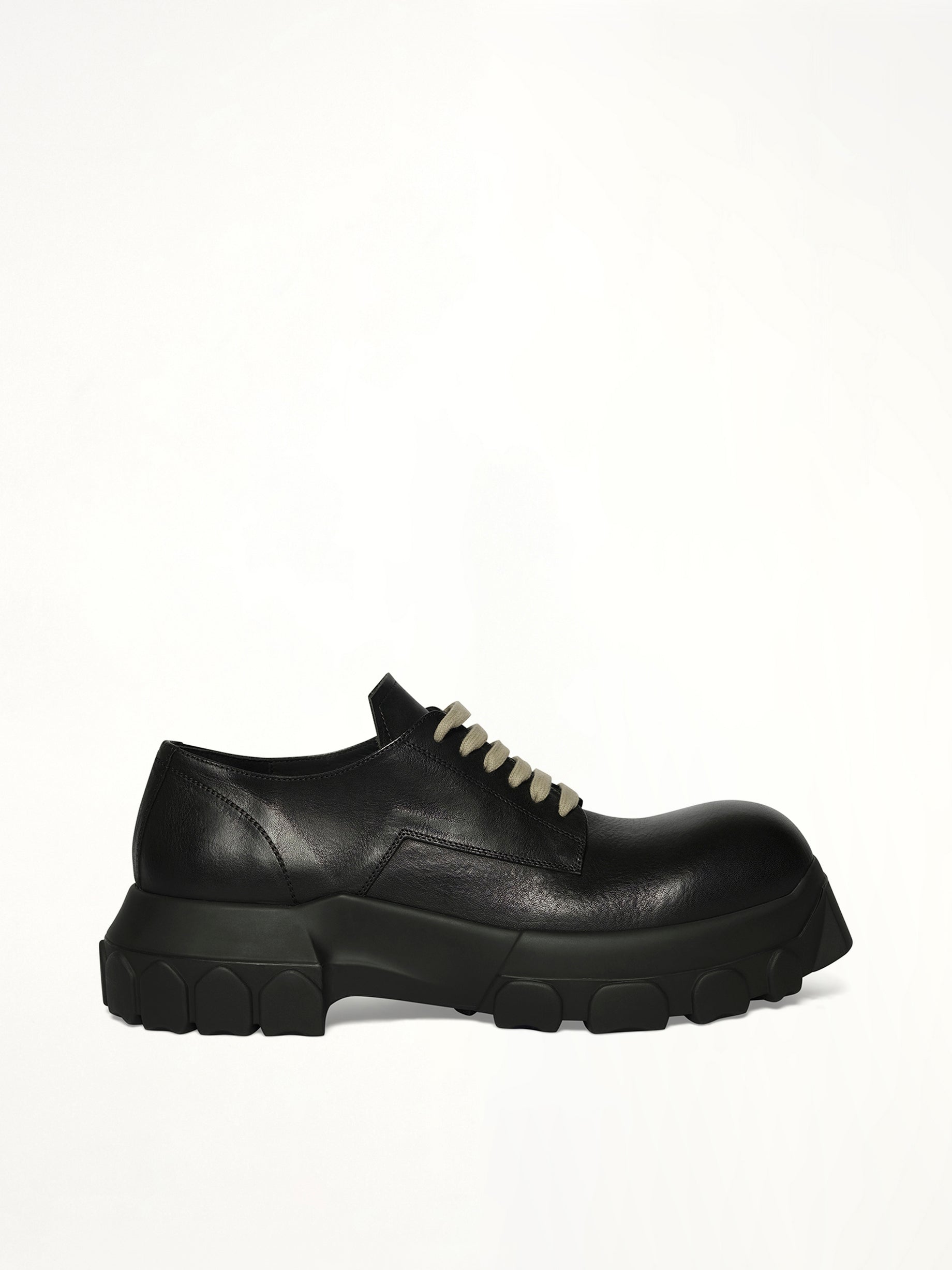 Image of Shoes. Product name - Laceup Bozo Tractor in Black colour by brand - RICK OWENS