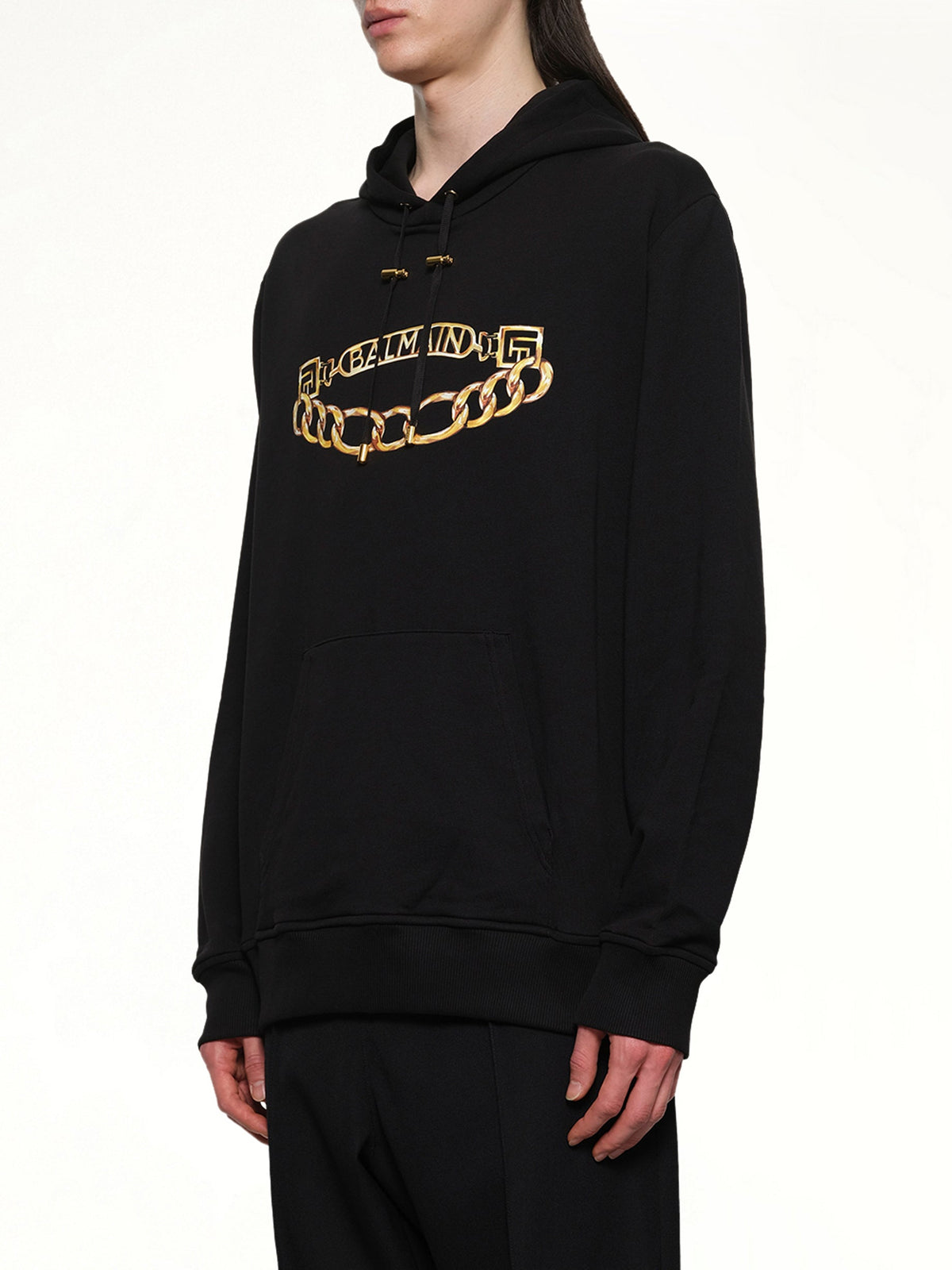 Balmain Chian Logo Hoodie (Black)