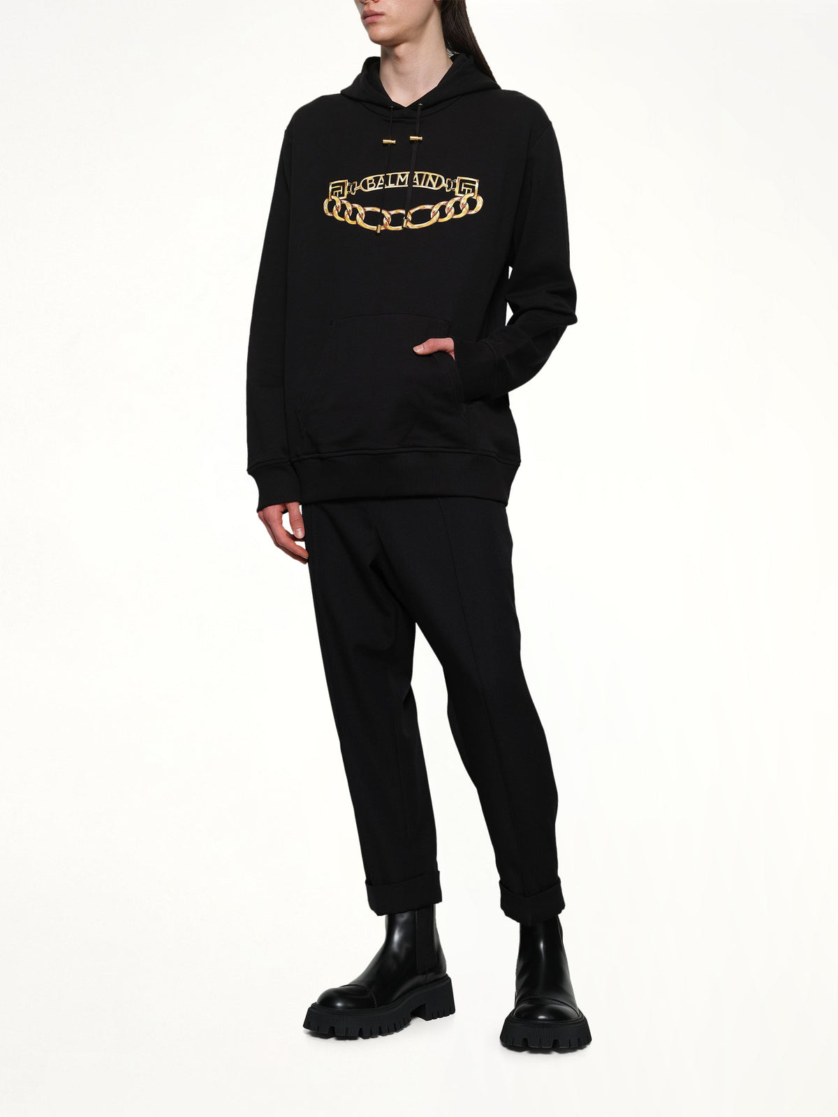 Balmain Chian Logo Hoodie (Black)