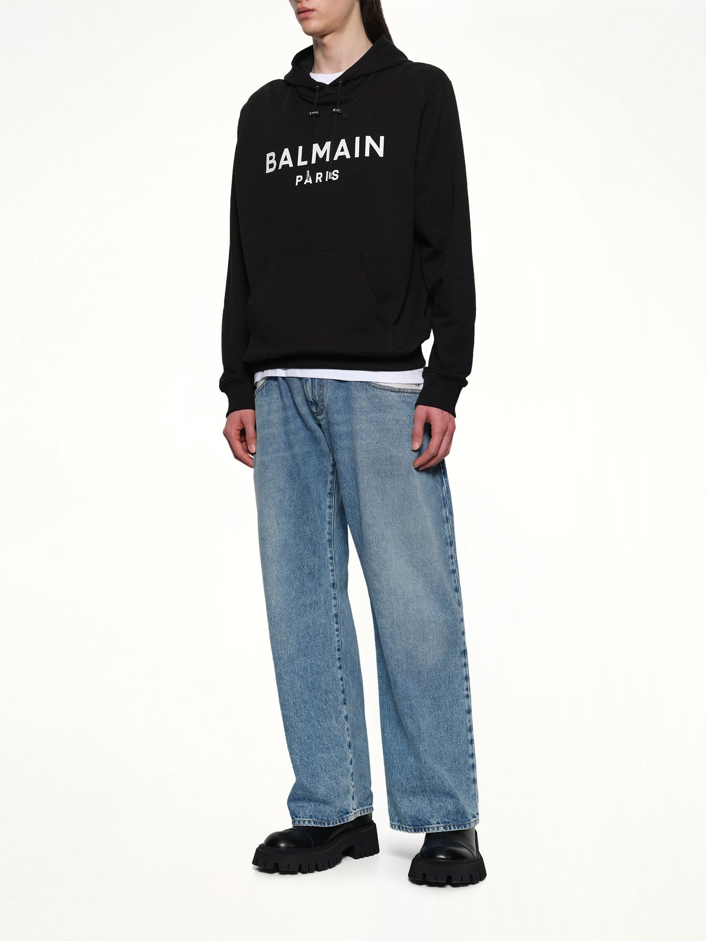 BALMAIN Logo Printed Hoodie (Black)