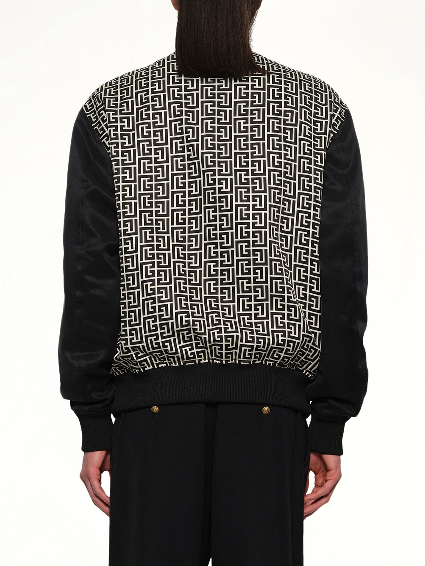 BALMAIN Monogram Varsity Jacket (Black)