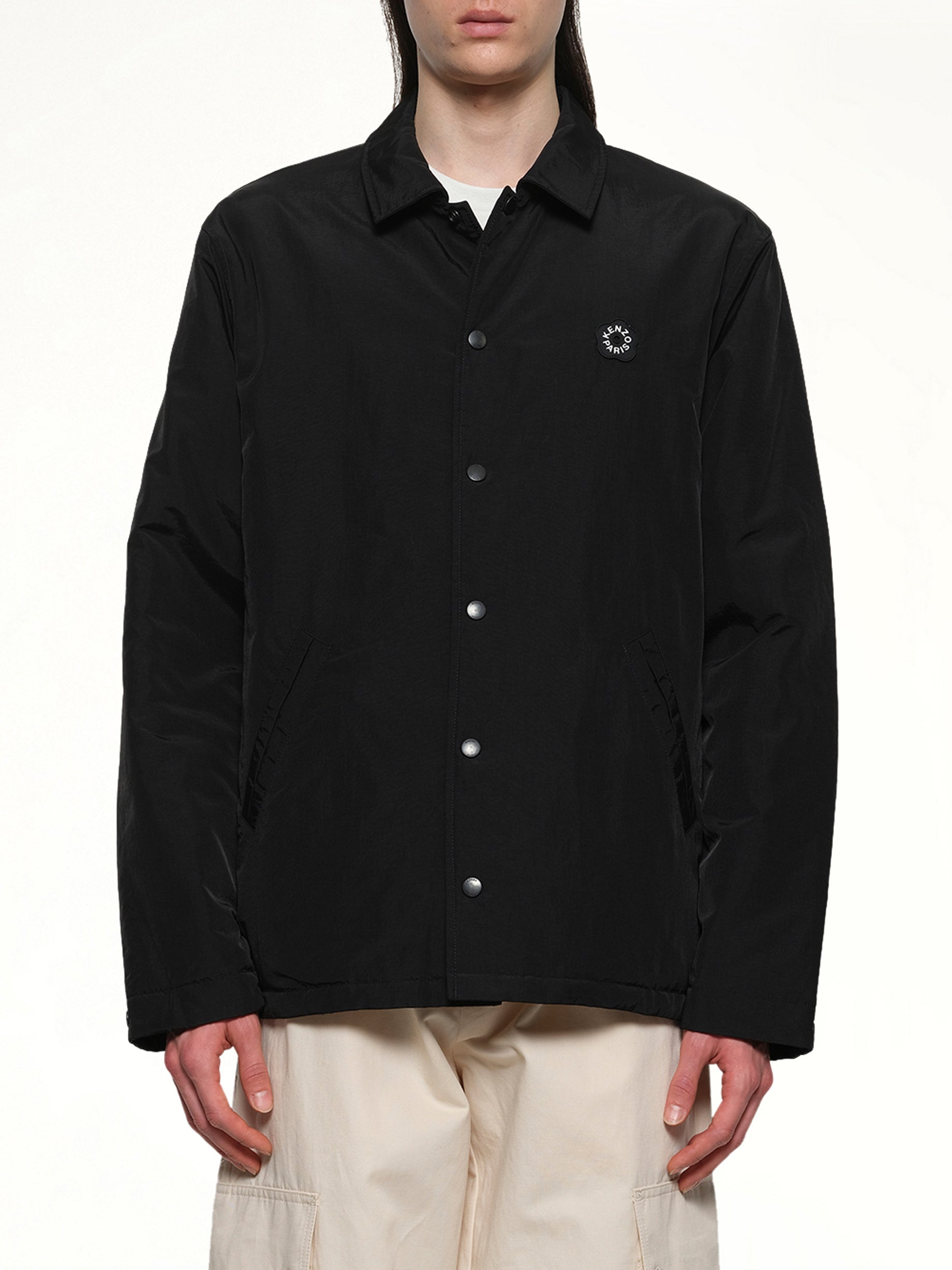 Image of Coats & Jackets. Productname: KENZO Boke Flower 2.0 Reversible Heavy Coach Jacket in BLACK colour by brand - KENZO