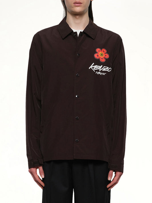 Image of Coats & Jackets. Product name - Kenzo Futura Light Coach Jacket in Chocolate colour by brand - KENZO