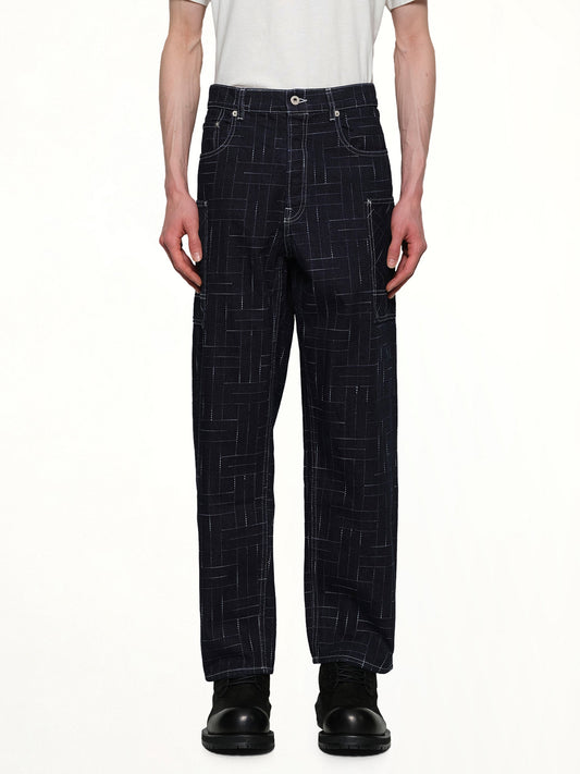 Image of Jeans. Product name - Kenzo Weave Cargo Monkey Fit Jeans in Blue colour by brand - KENZO