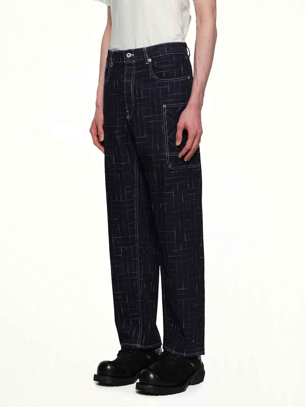 Kenzo Weave Cargo Monkey Fit Jeans (Blue)