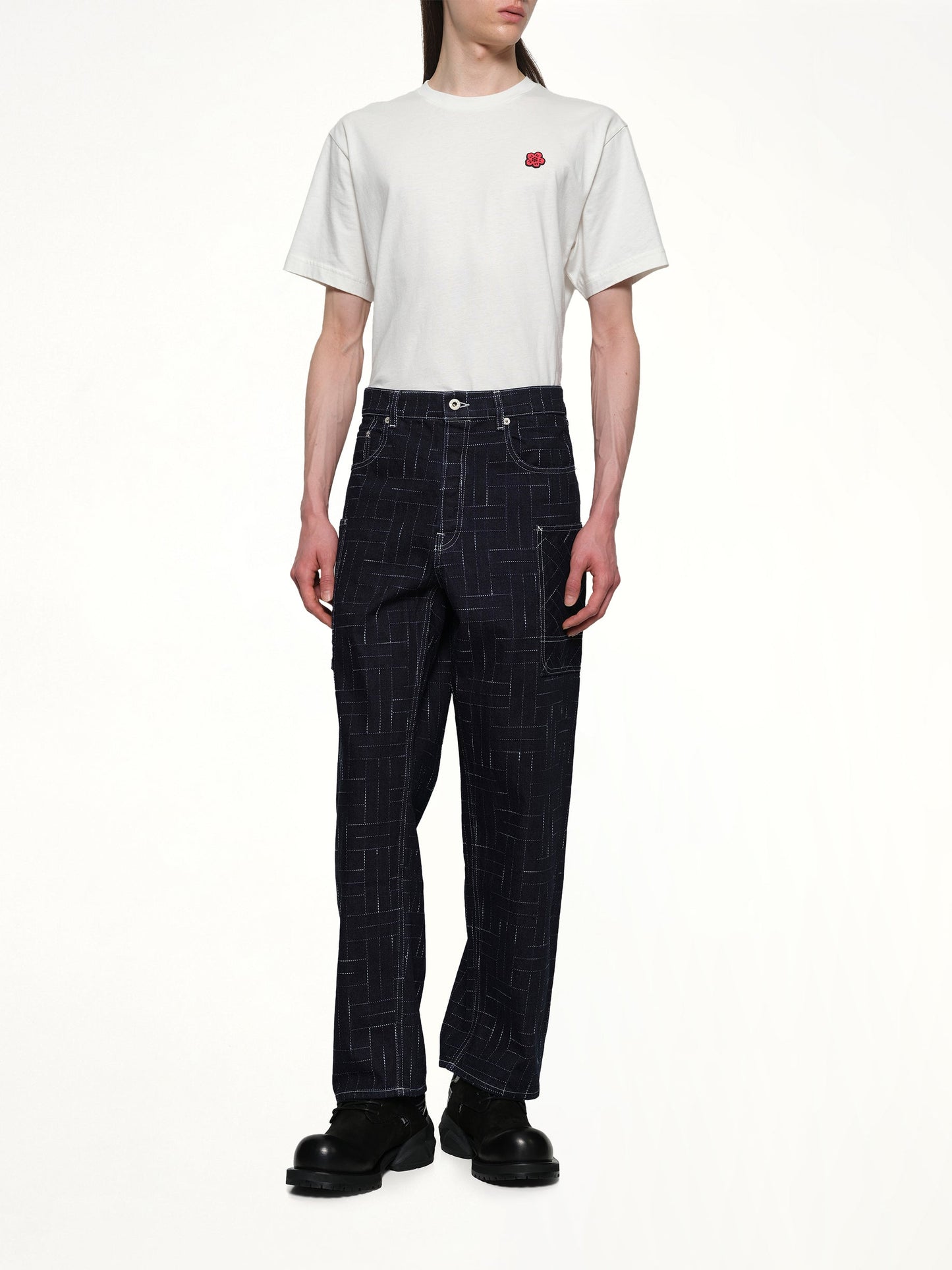 Kenzo Weave Cargo Monkey Fit Jeans (Blue)