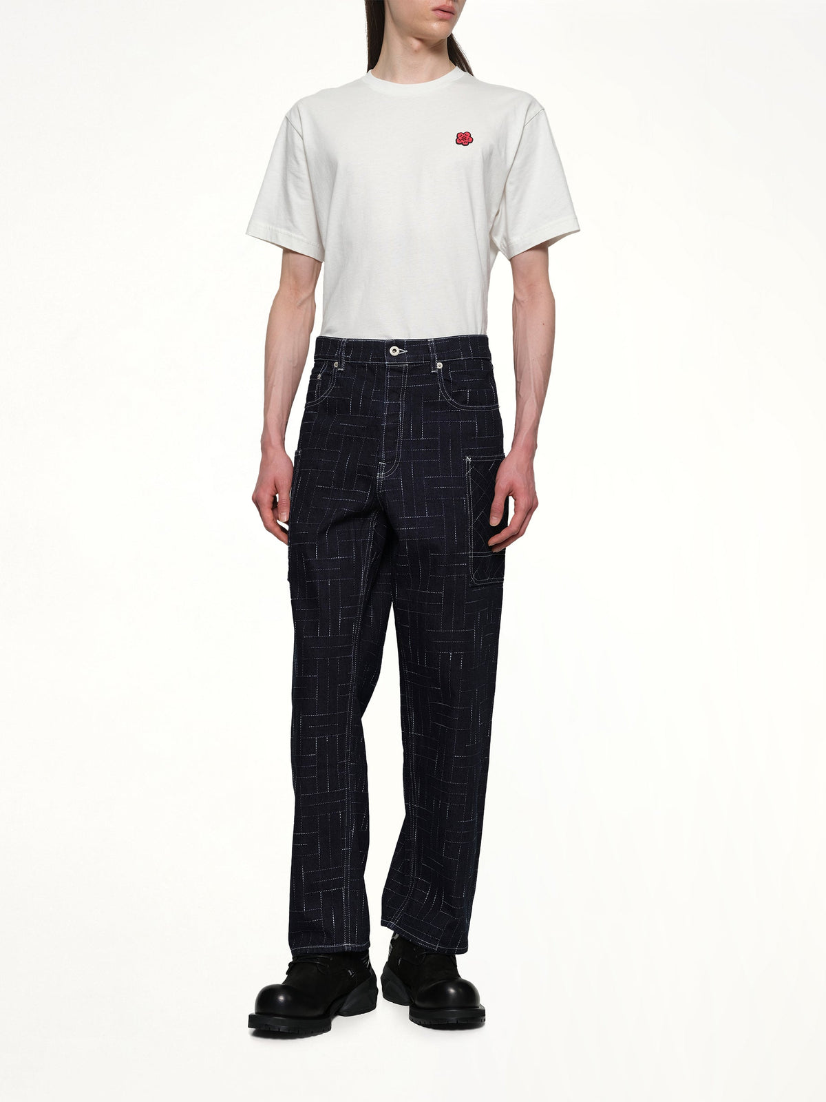 Kenzo Weave Cargo Monkey Fit Jeans (Blue)
