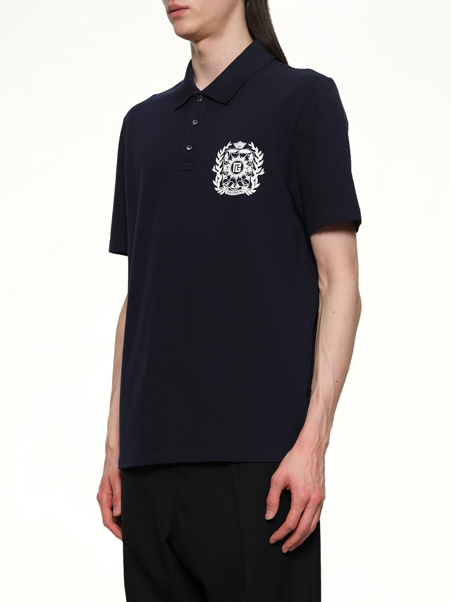 Balmain Emblem Polo (Navy)