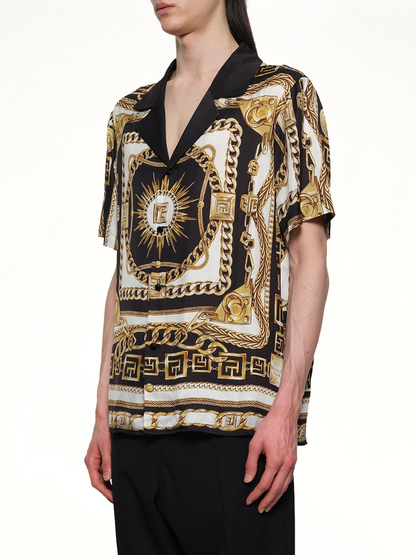 BALMAIN Foulard Print Shirt (Black)