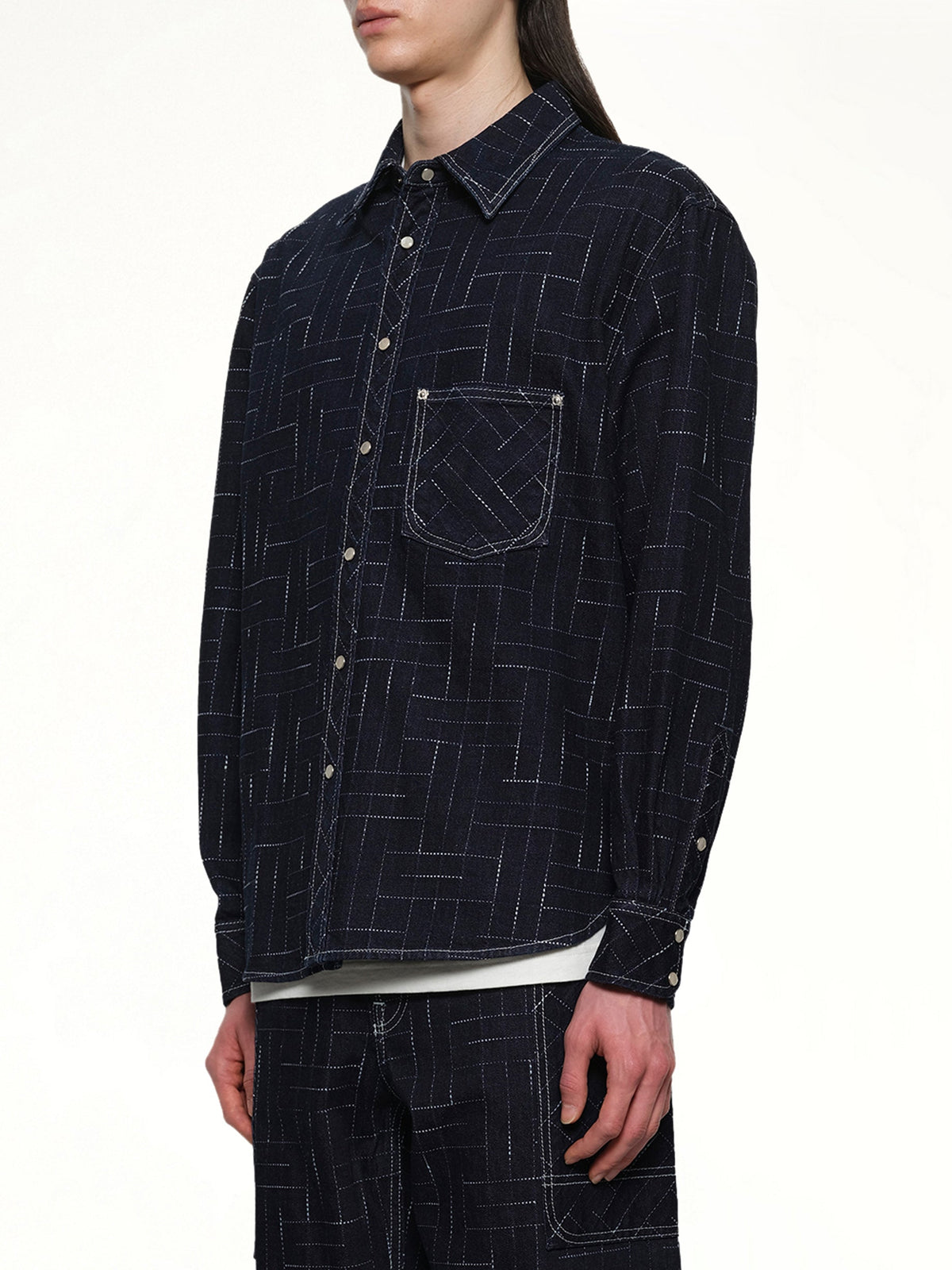 Kenzo Weave Casual Shirt (Blue)