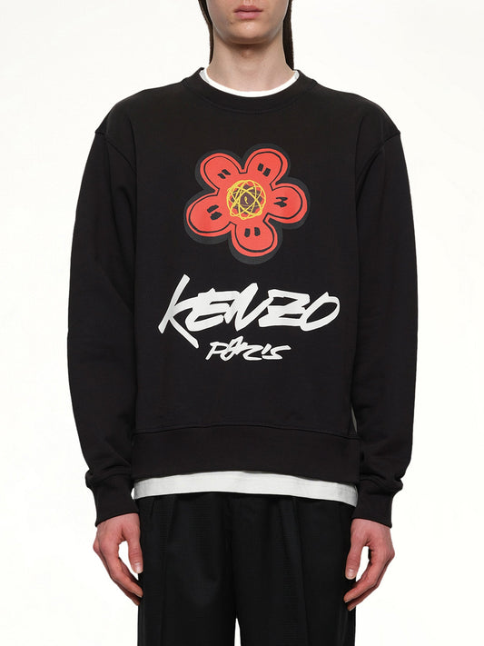 Image of a model wearing Outerwear. Productname: Kenzo Futura Classic Sweatshirt in Black colour by brand - KENZO