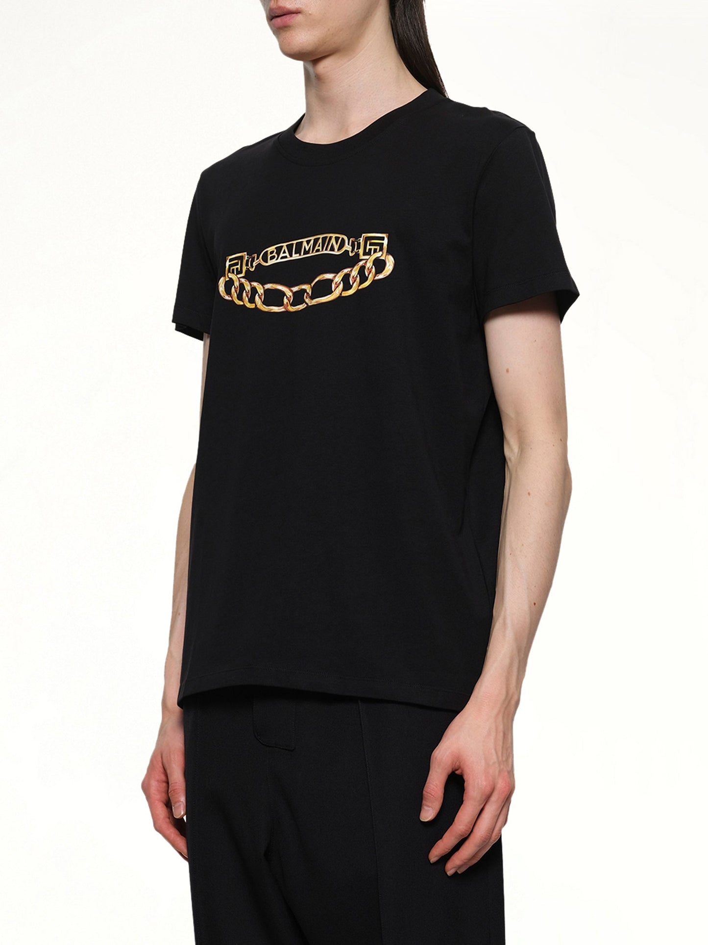 Balmain Chain Logo T-Shirt (Black)