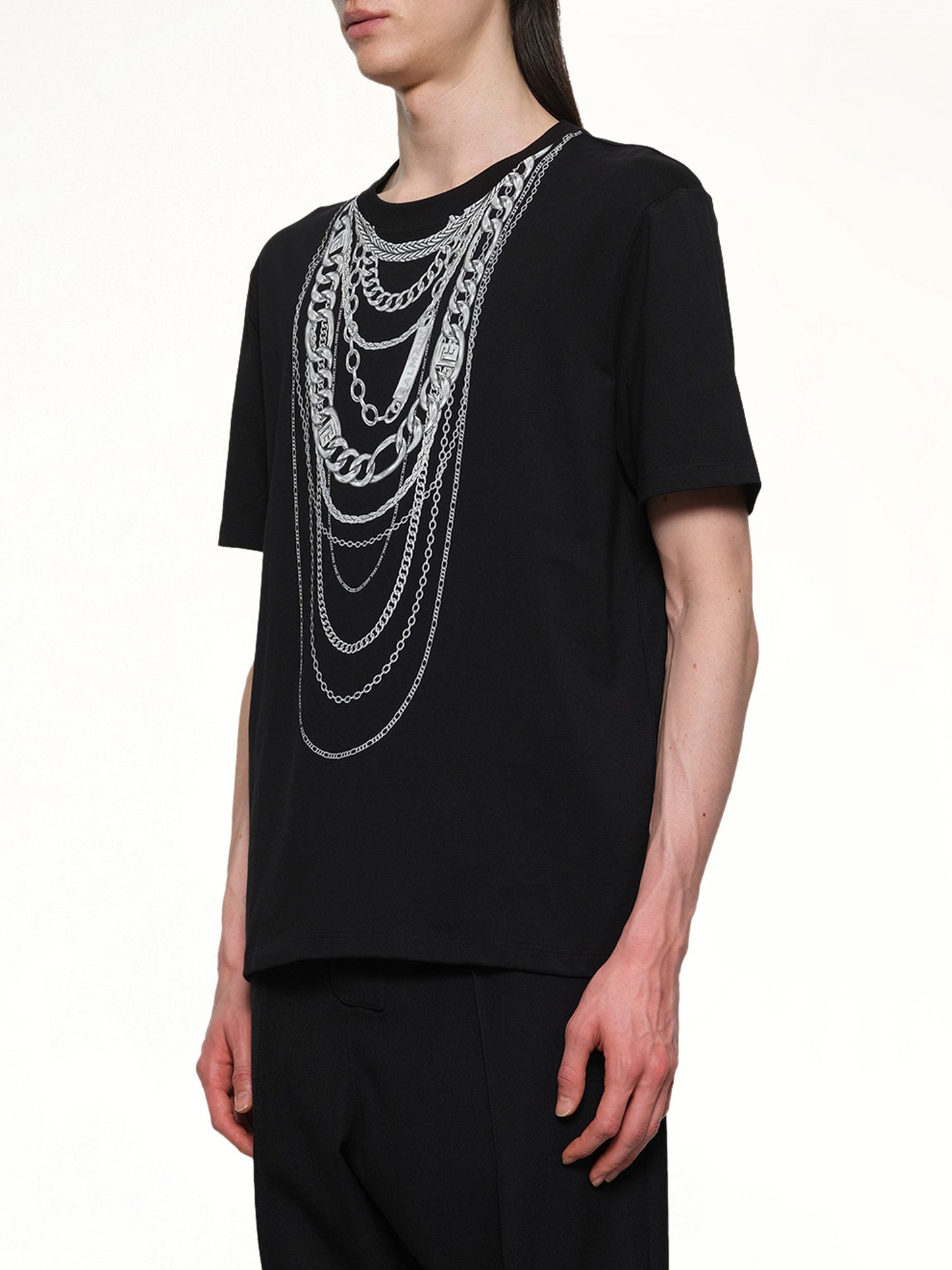 BALMAIN Chain Trompe L'Oeil T-Shirt (Black)
