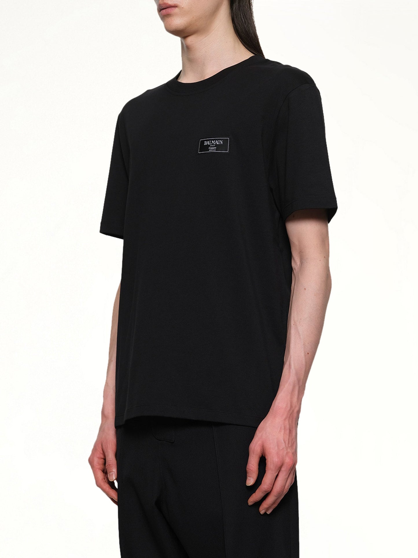 BALMAIN Couture Label Regular T-Shirt (Black)