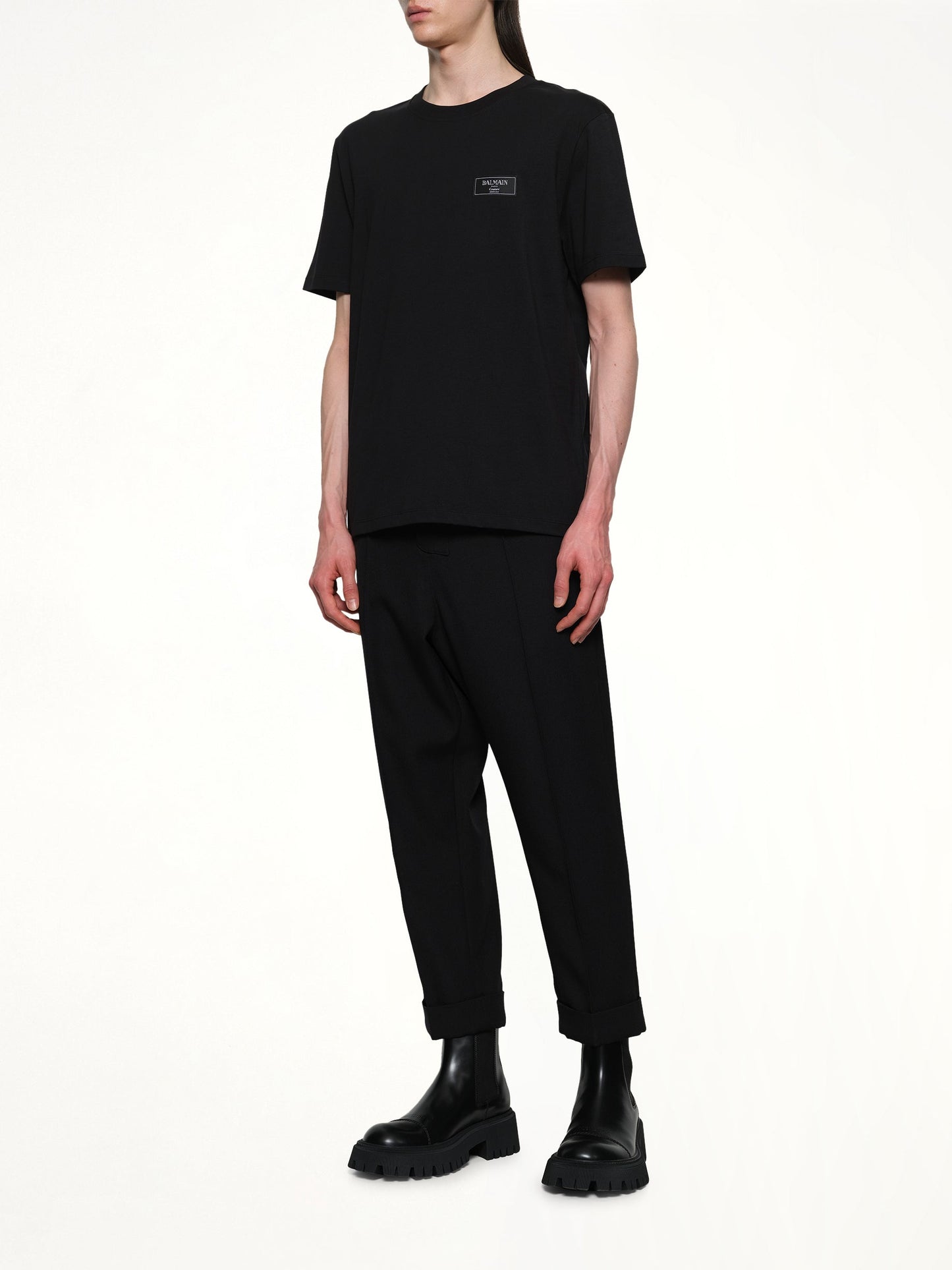 BALMAIN Couture Label Regular T-Shirt (Black)