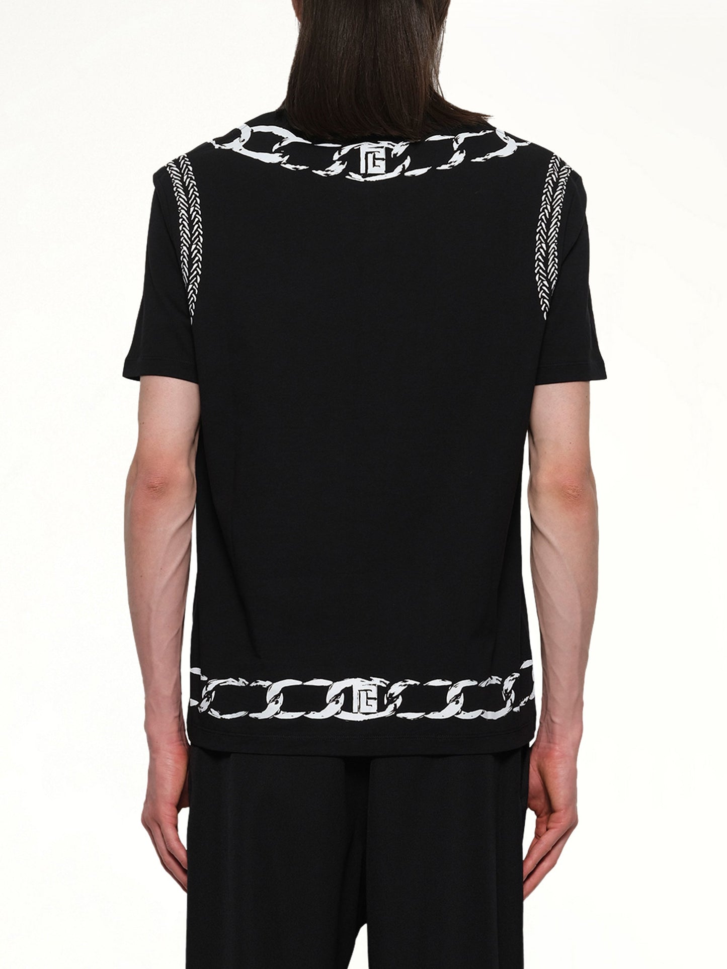 BALMAIN Foulard Print T-Shirt (Black)