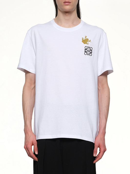 Image of T-Shirts. Product name - Frog Relaxed Fit T-Shirt in White colour by brand - LOEWE