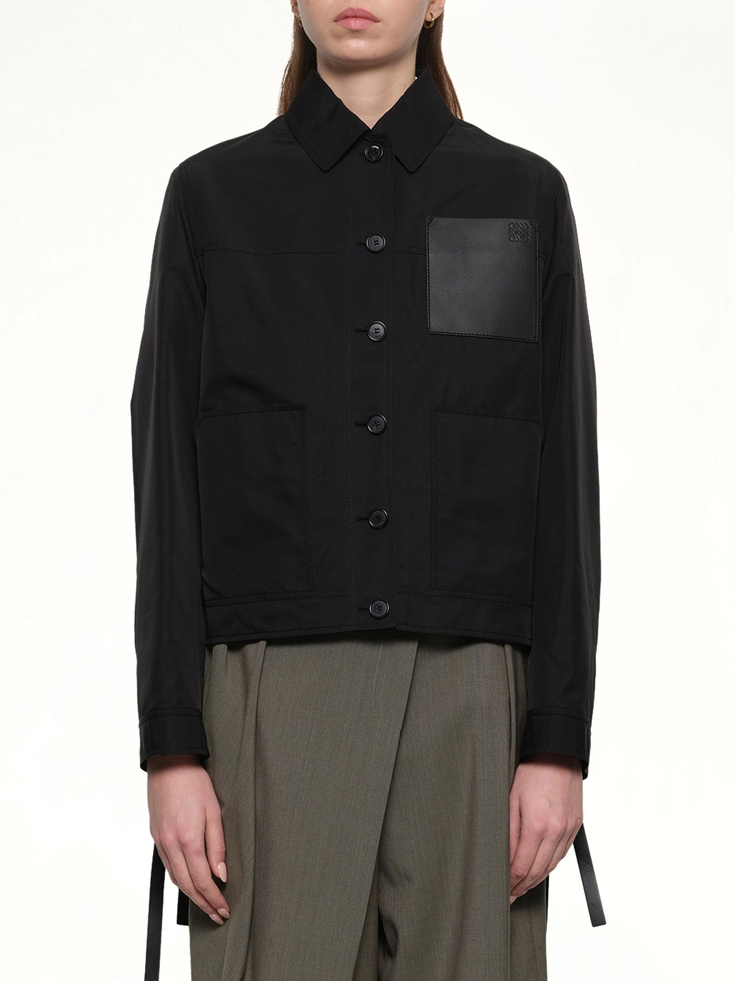 Image of a model wearing Uniforms & Workwear. Productname: LOEWE Workwear Jacket in Black colour by brand - LOEWE