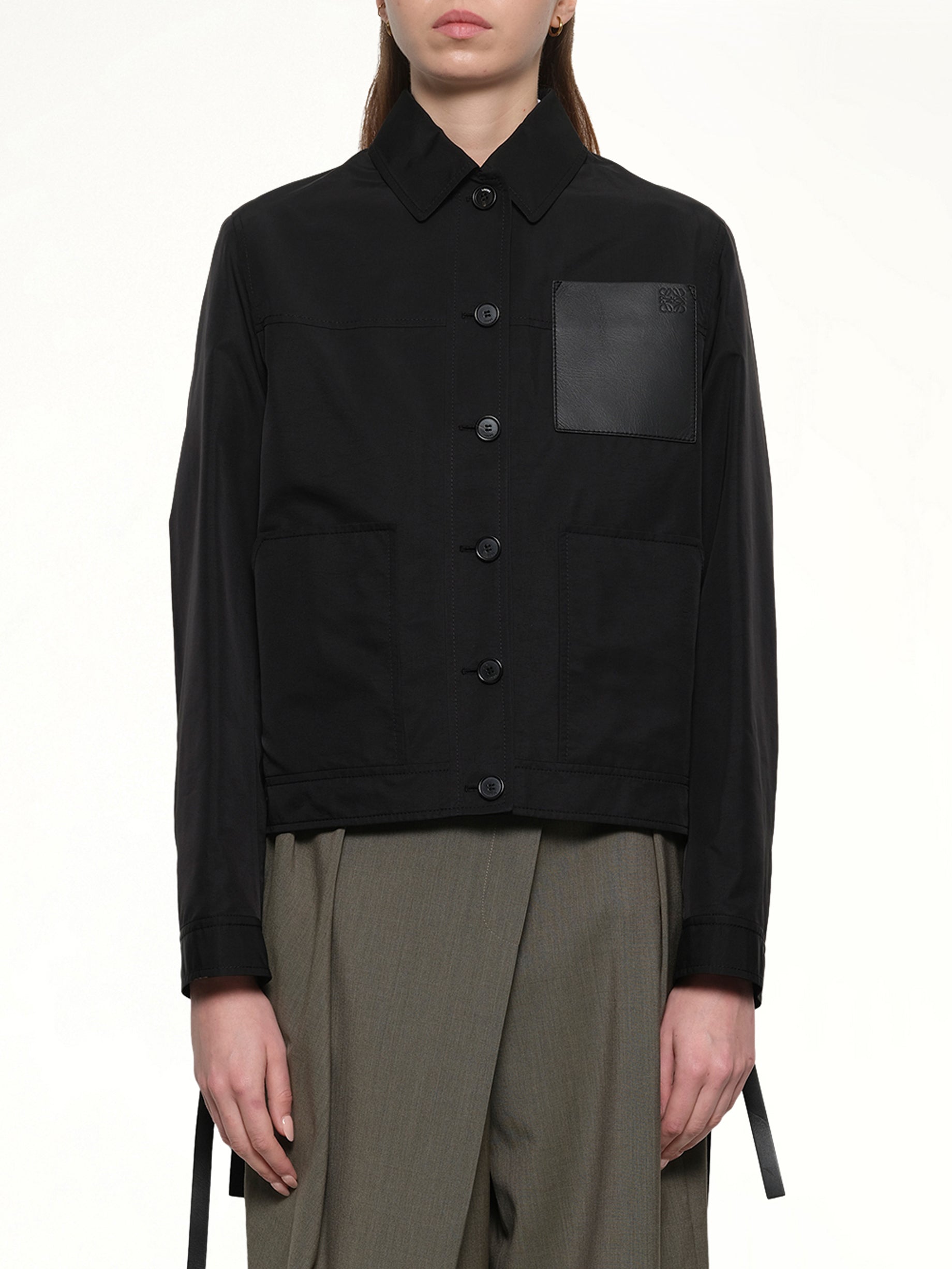 Image of a model wearing Uniforms & Workwear. Productname: LOEWE Workwear Jacket in Black colour by brand - LOEWE