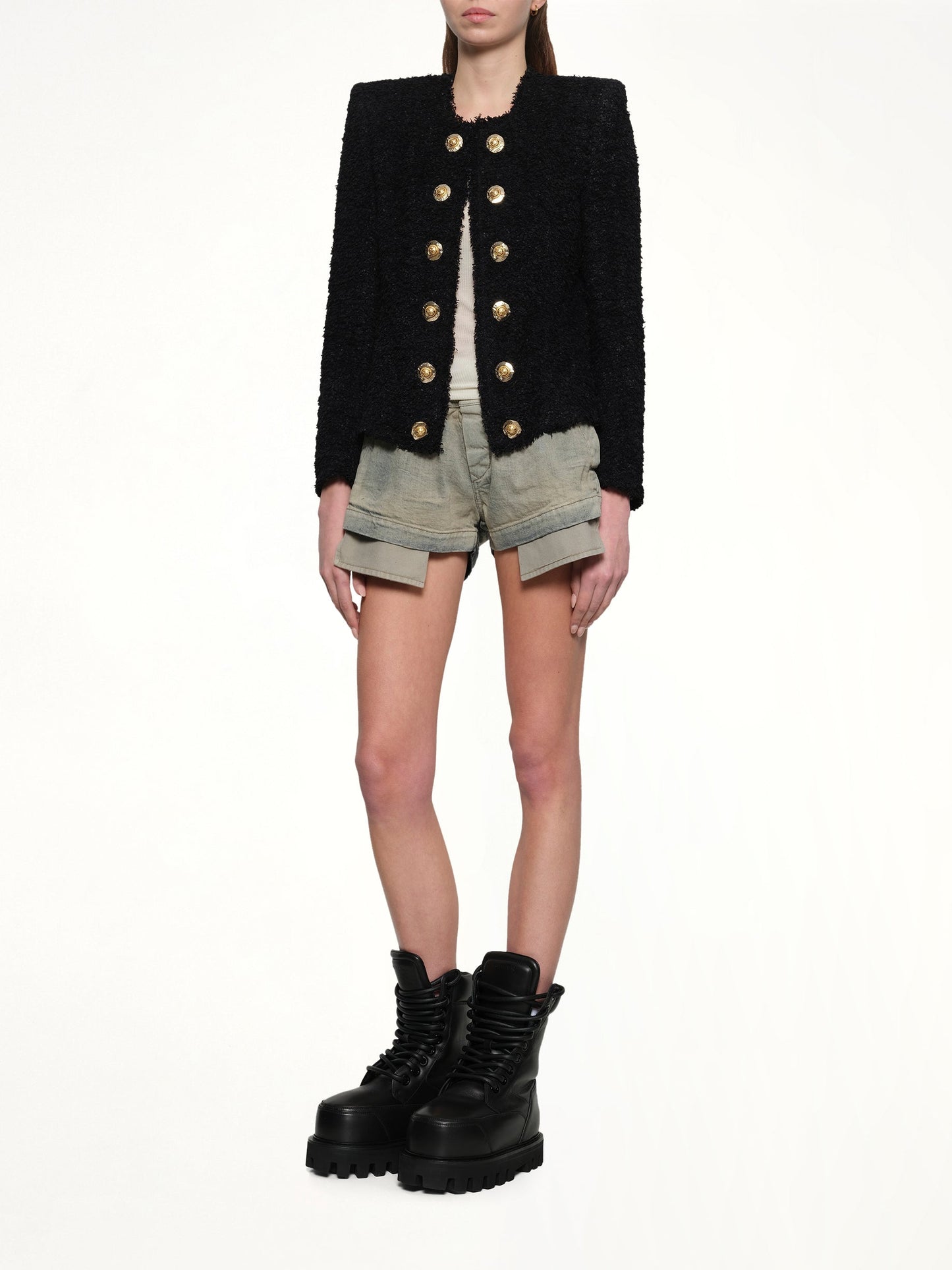BALMAIN Tweed Spencer Jacket (Black)