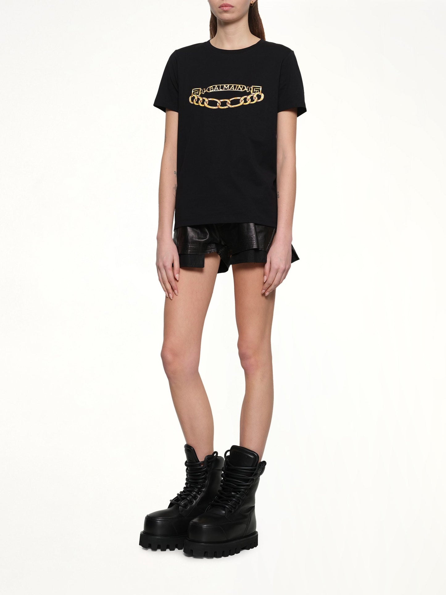 BALMAIN Balmain Chains Printed T-Shirt (Black/Gold)