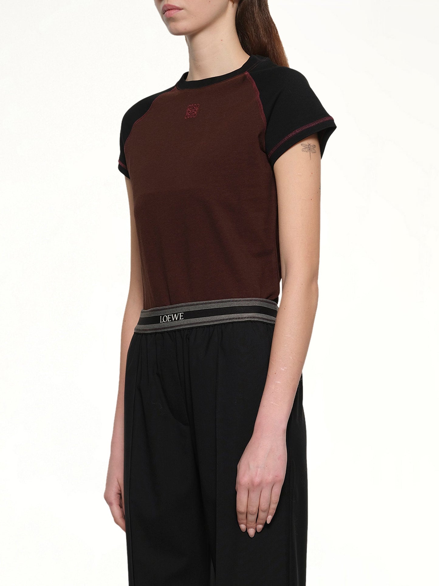 LOEWE Small Fit T-Shirt (Black/Burgundy)