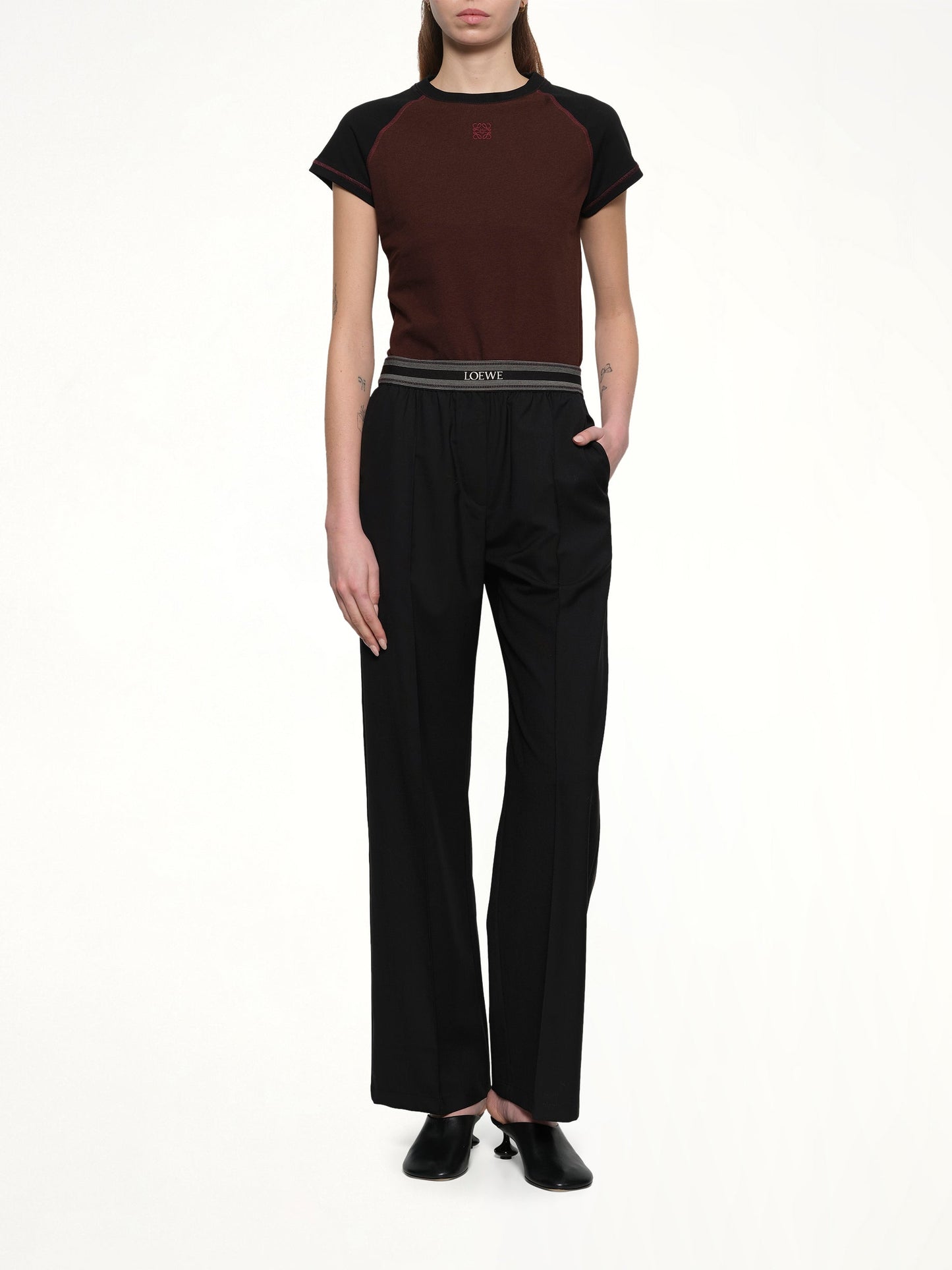 LOEWE Small Fit T-Shirt (Black/Burgundy)