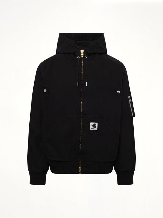 SACAI Carhartt WIP Washed Duck Hooded Blouson (Black)