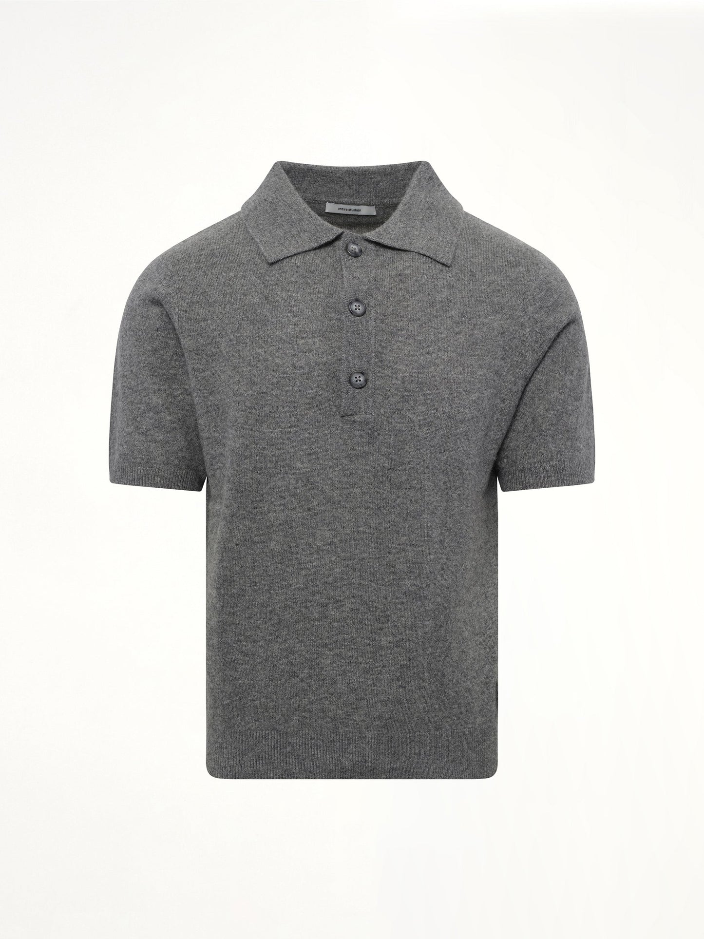 ENTIRE STUDIOS Short Sleeve Knit Polo (Concrete)