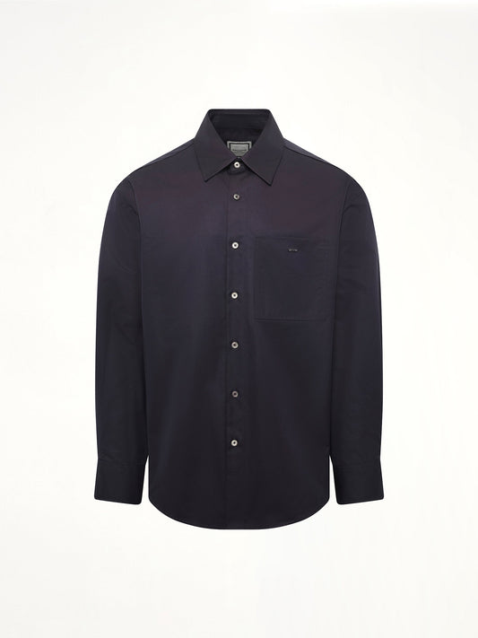 WOOYOUNGMI Logo Button Up Shirt (Navy)