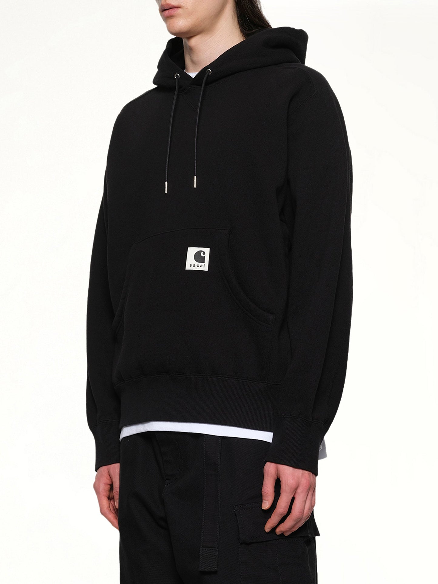 SACAI Carhartt WIP Cotton Jersey Hoodie (Black)