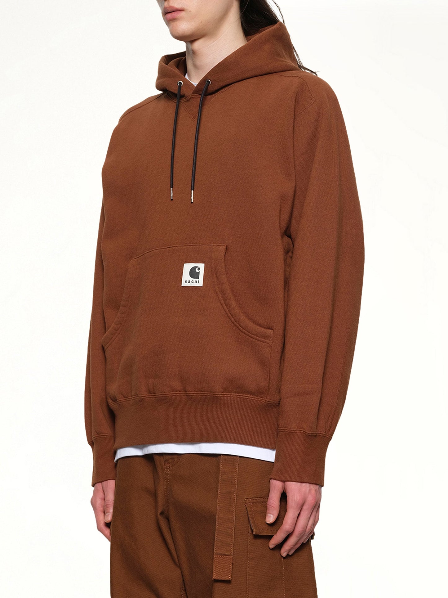 SACAI Carhartt WIP Cotton Jersey Hoodie (Dark Beige)