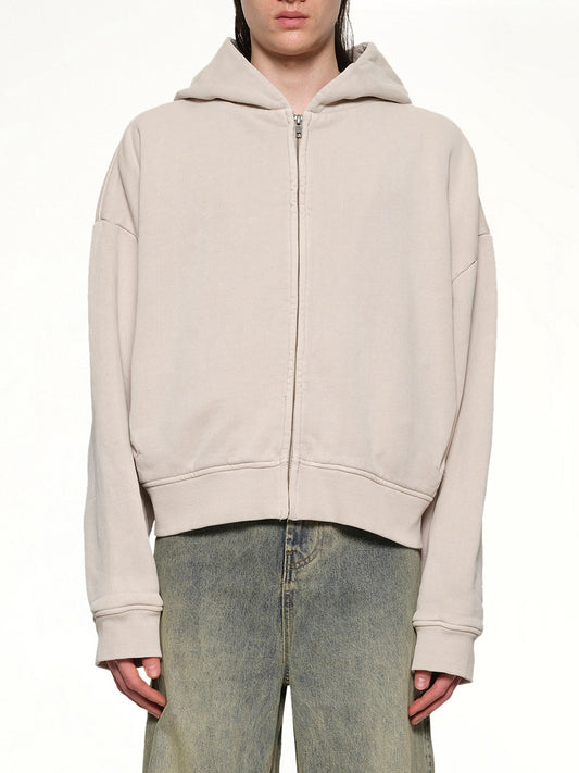 Image of a model wearing Outerwear. Productname: ENTIRE STUDIOS Thermal Hood in OFF WHITE colour by brand - ENTIRE STUDIOS