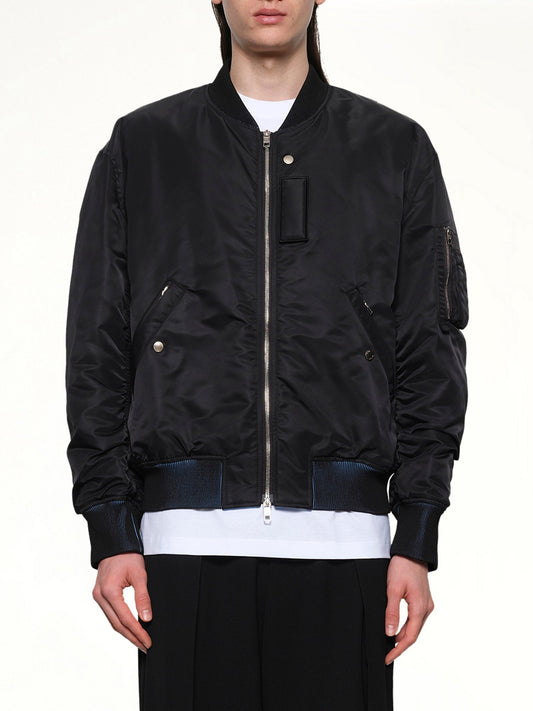 Image of Coats & Jackets. Productname: WOOYOUNGMI Dyed Bomber Jacket in BLACK colour by brand - WOOYOUNGMI