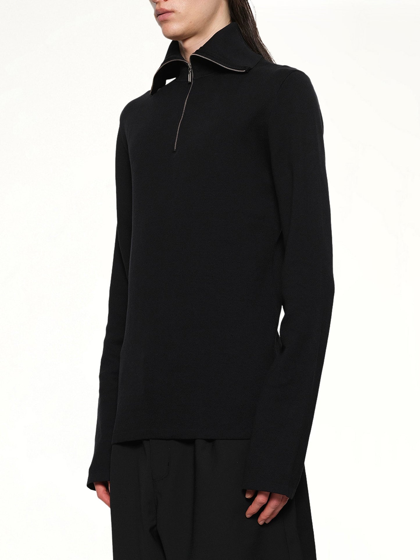 ENTIRE STUDIOS Zip Up Turtle Neck (Black)
