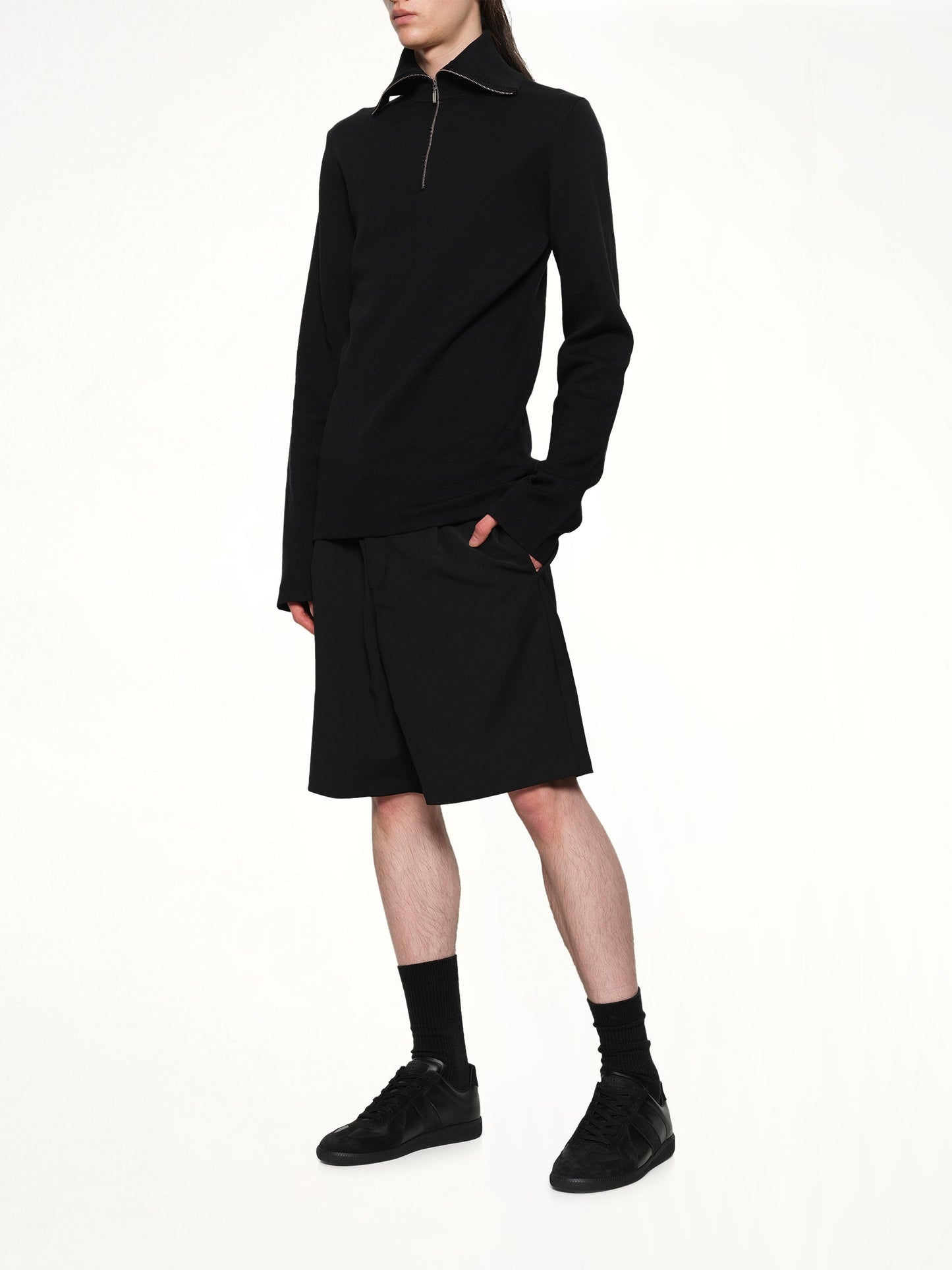 ENTIRE STUDIOS Zip Up Turtle Neck (Black)
